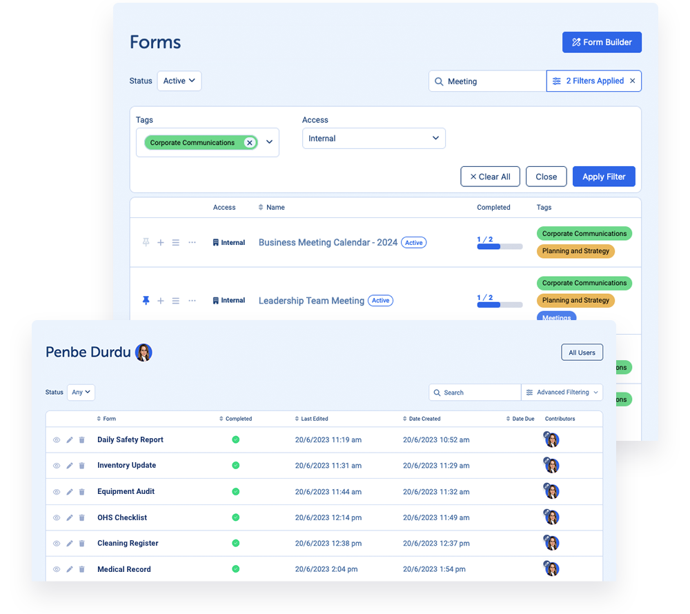 IndyForms centralised compliance and documentation software